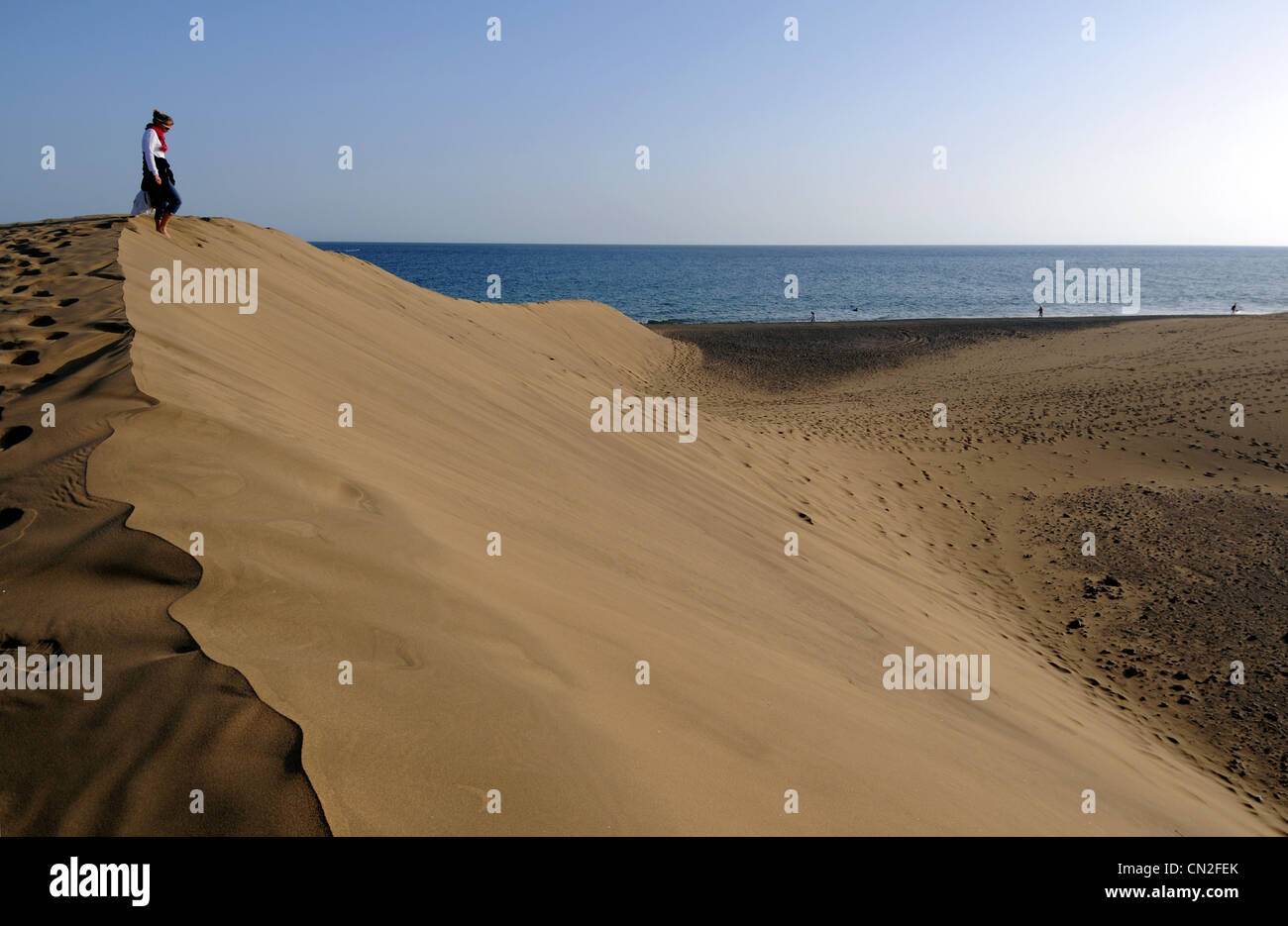 Sanddünen, Maspalomas, Dünen, Gran Canaria, Kanarische Inseln Stockfoto