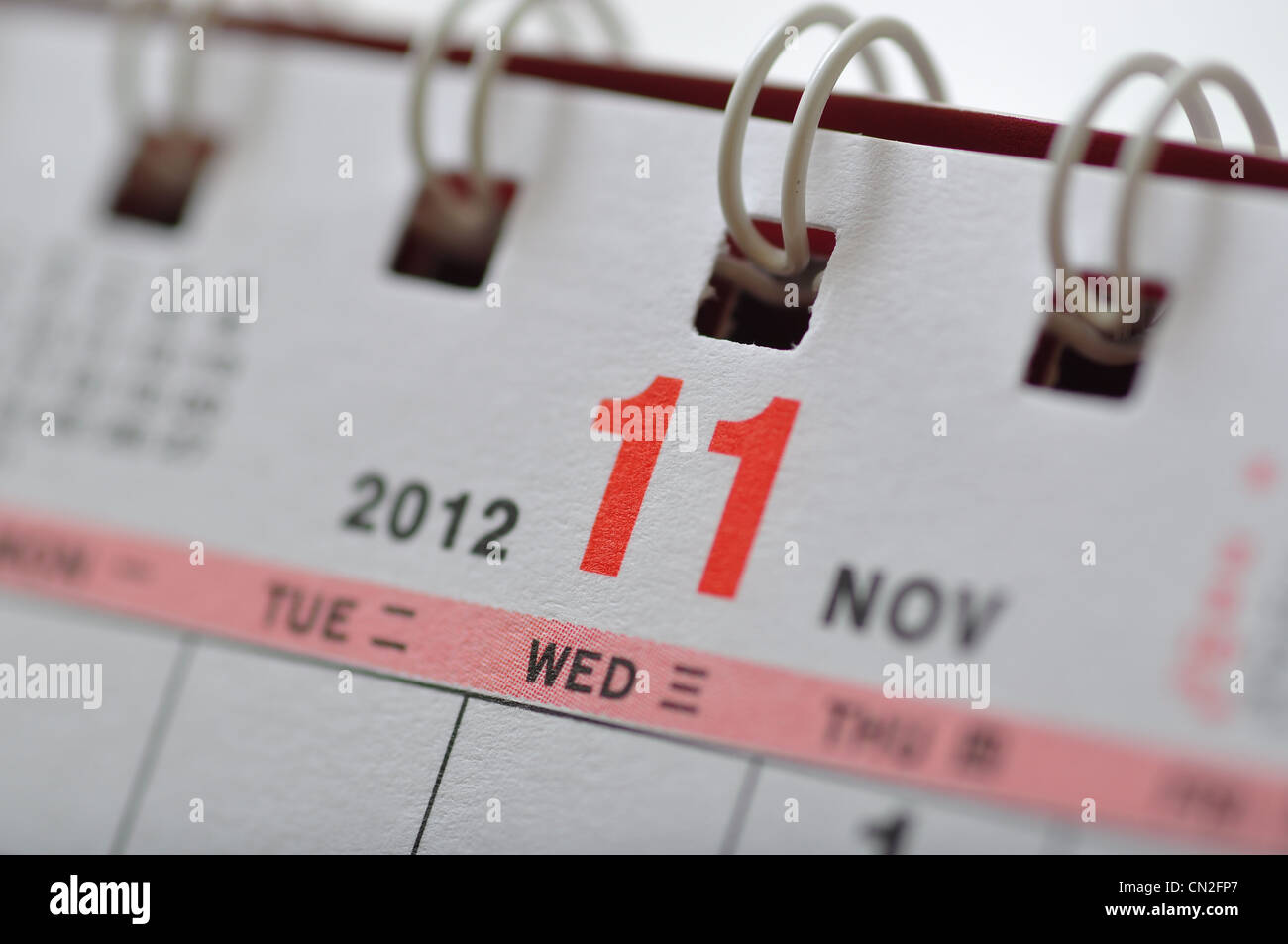Kalender November 2012 Stockfoto