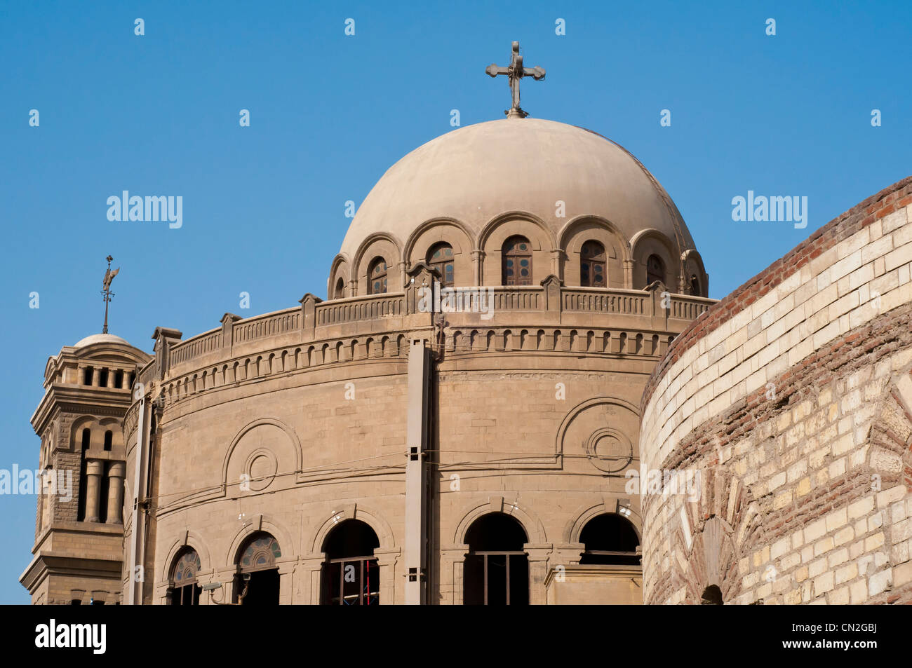 Koptische Kirche und Eintritt in das Koptische Museum Alt-Kairo-Ägypten Stockfoto