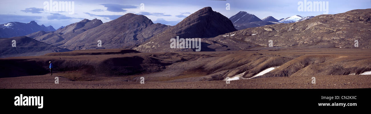 Wanderer auf Ellesmere Insel, Nunavut Stockfoto