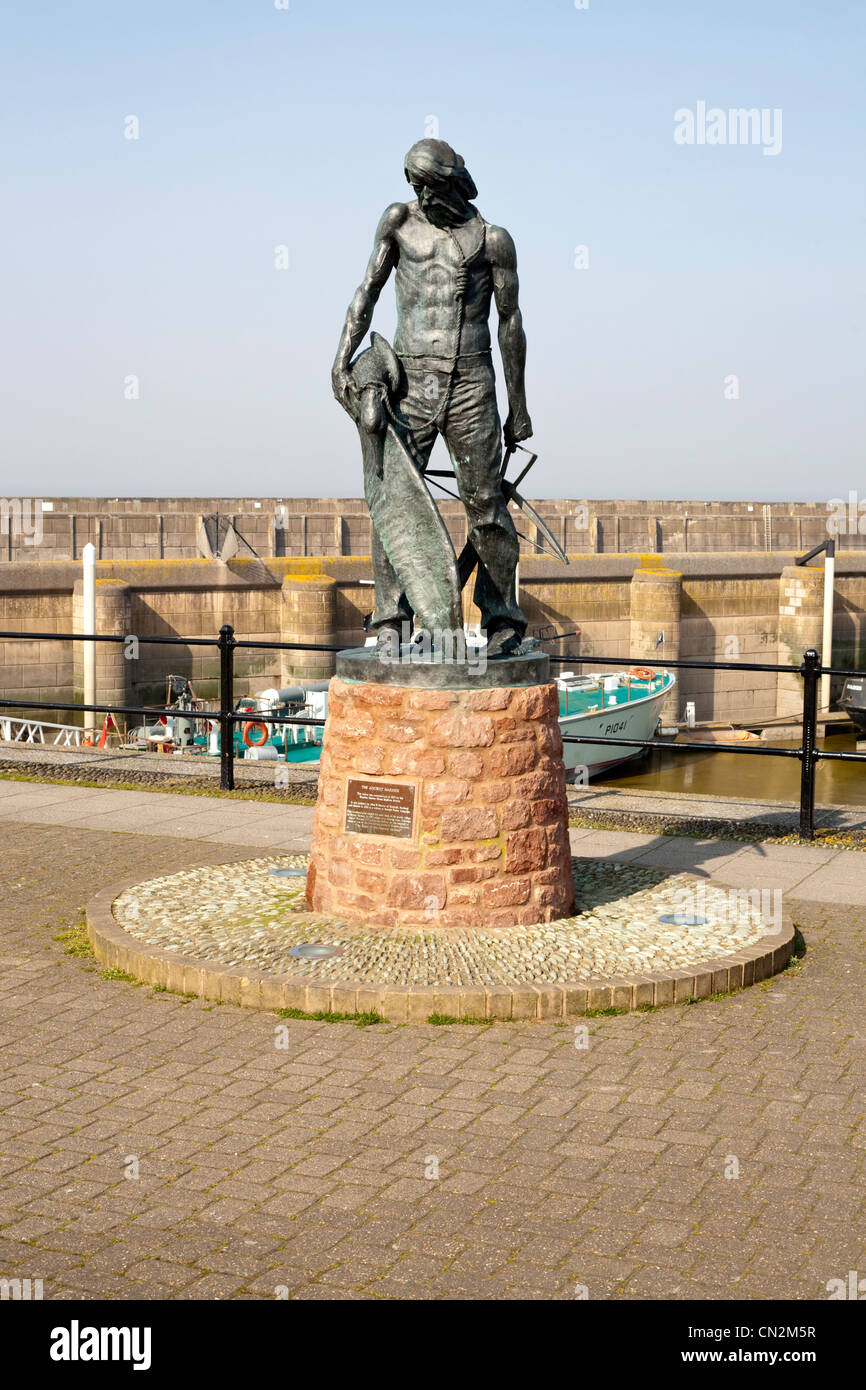 Statue von den alten Seemann in Watchet Somerset uk Stockfoto