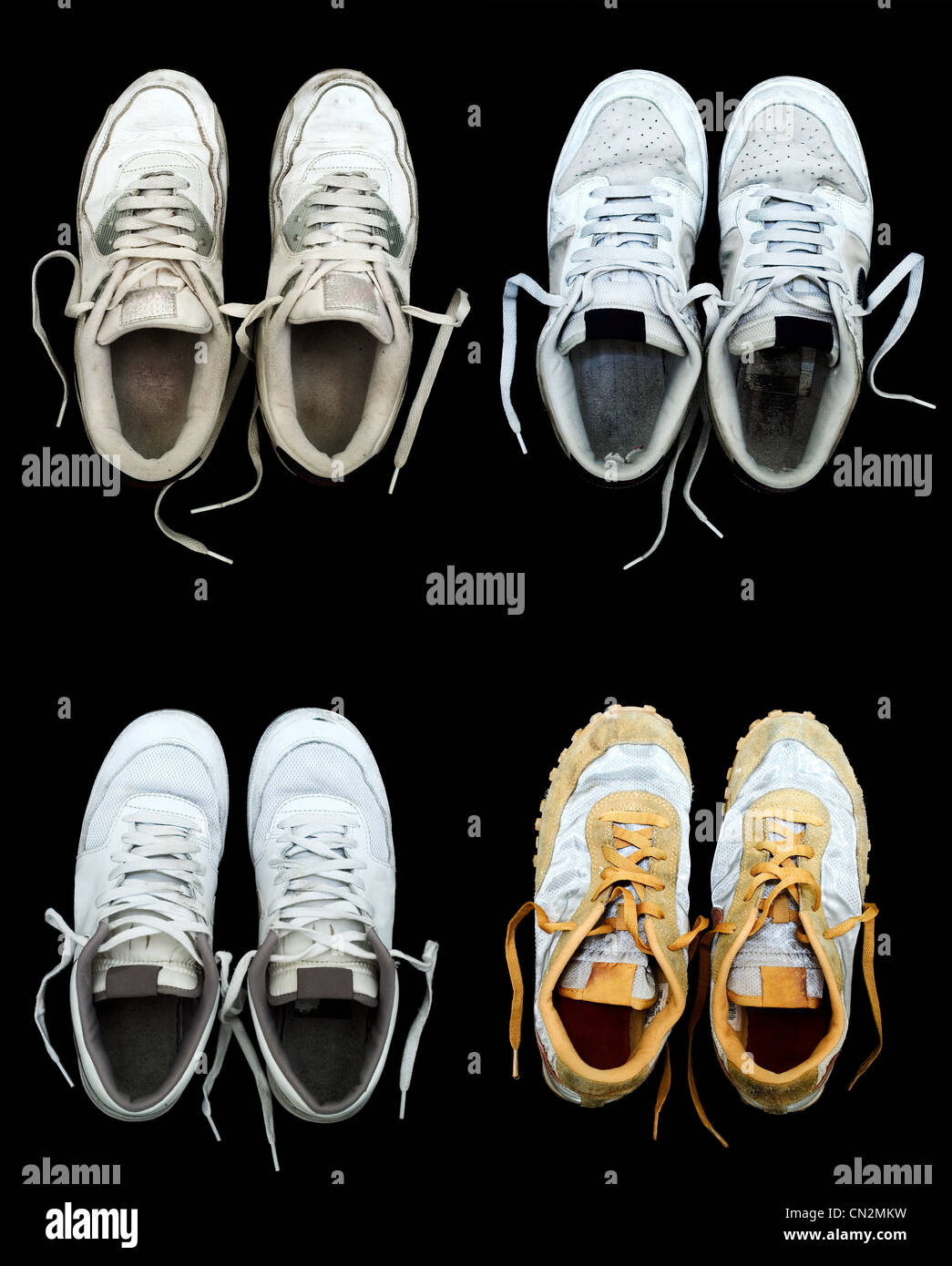 Vier Paare der Sporttrainer Stockfoto