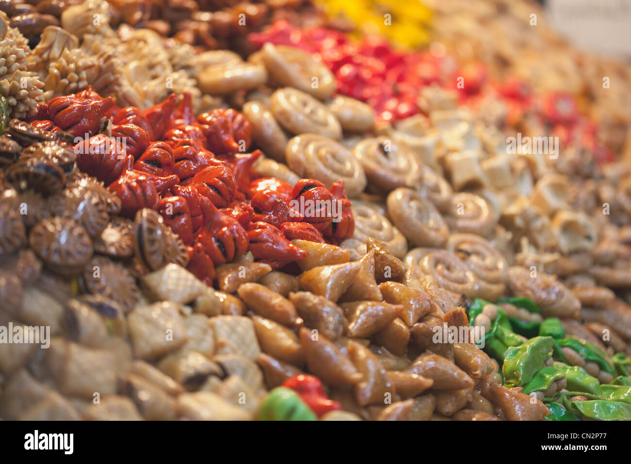 Marokkanisches Essen im Markt Stockfoto