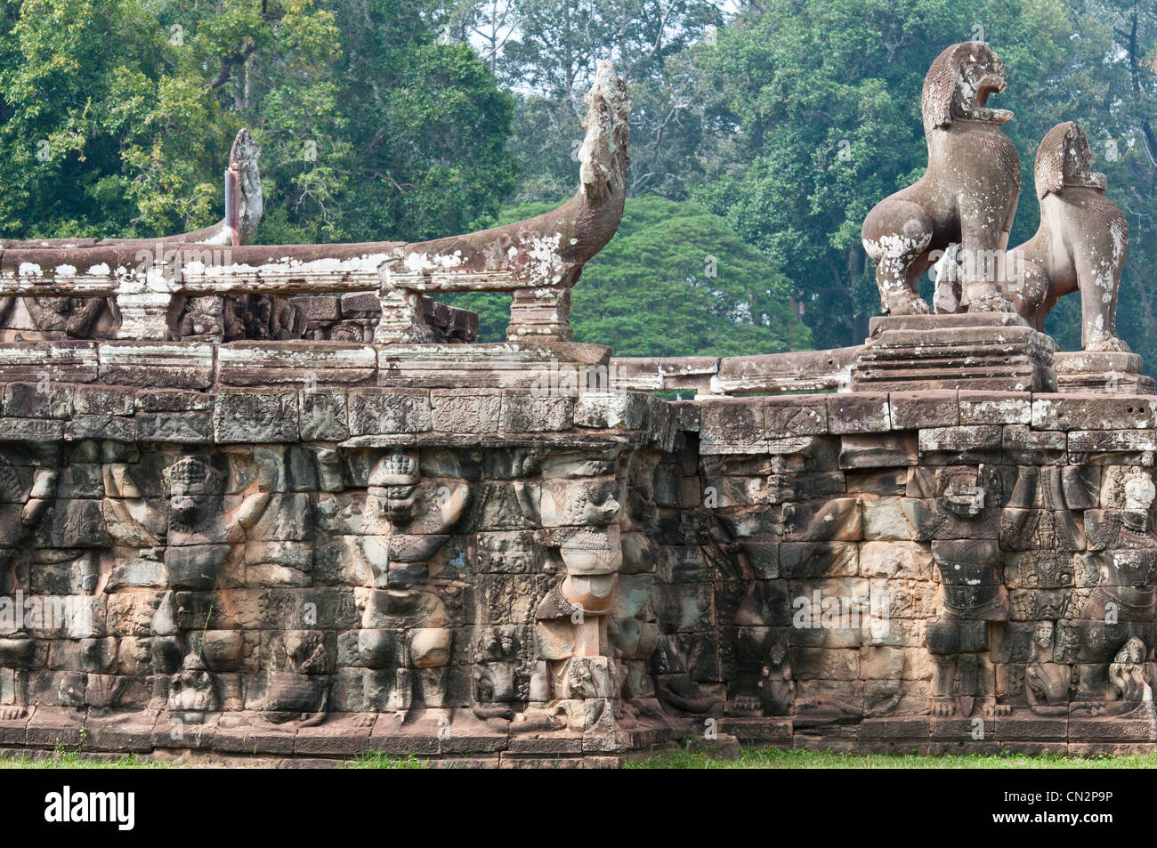 Kambodscha, Provinz Siem Reap, Angkor-Tempel-Komplex, als Weltkulturerbe der UNESCO, der ummauerten Stadt von Angkor Thom (die aufgeführt Stockfoto