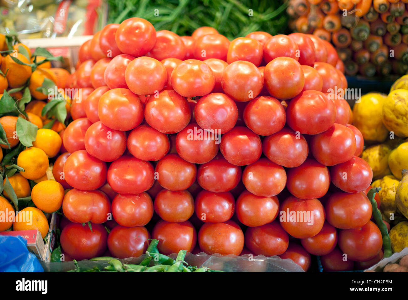 Tomaten im Markt Stockfoto