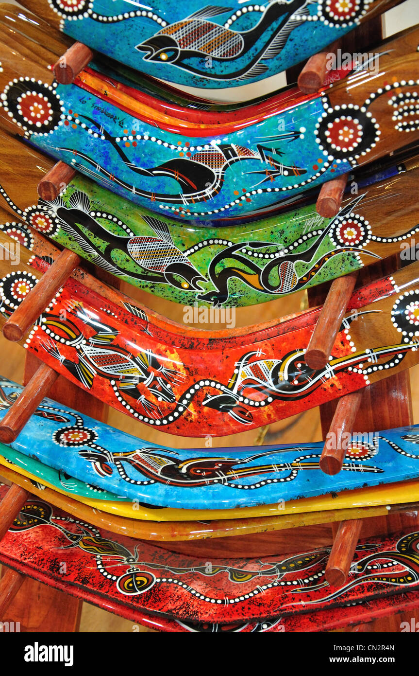 Bumerang auf Koomurri Aboriginal Centre, Echo Point, Katoomba, Blue Mountains, New South Wales, Australien Stockfoto