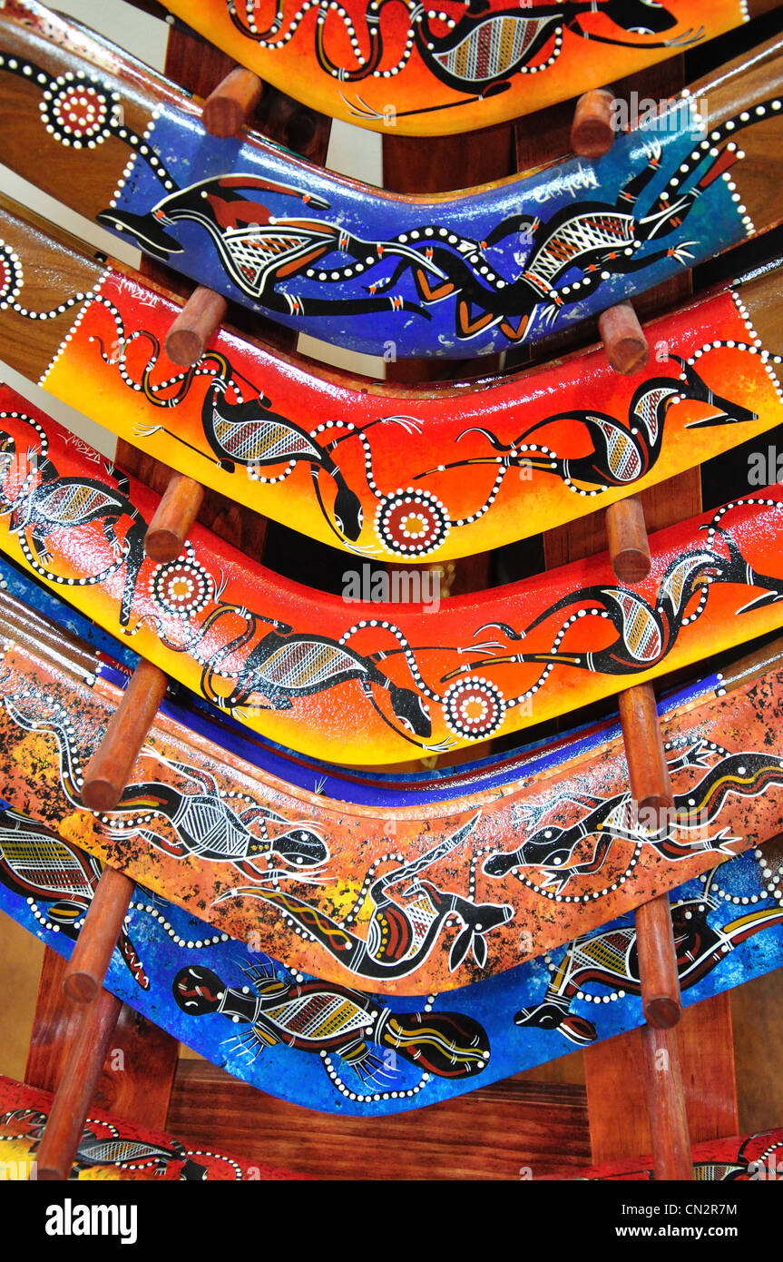 Bumerang auf Koomurri Aboriginal Centre, Echo Point, Katoomba, Blue Mountains, New South Wales, Australien Stockfoto