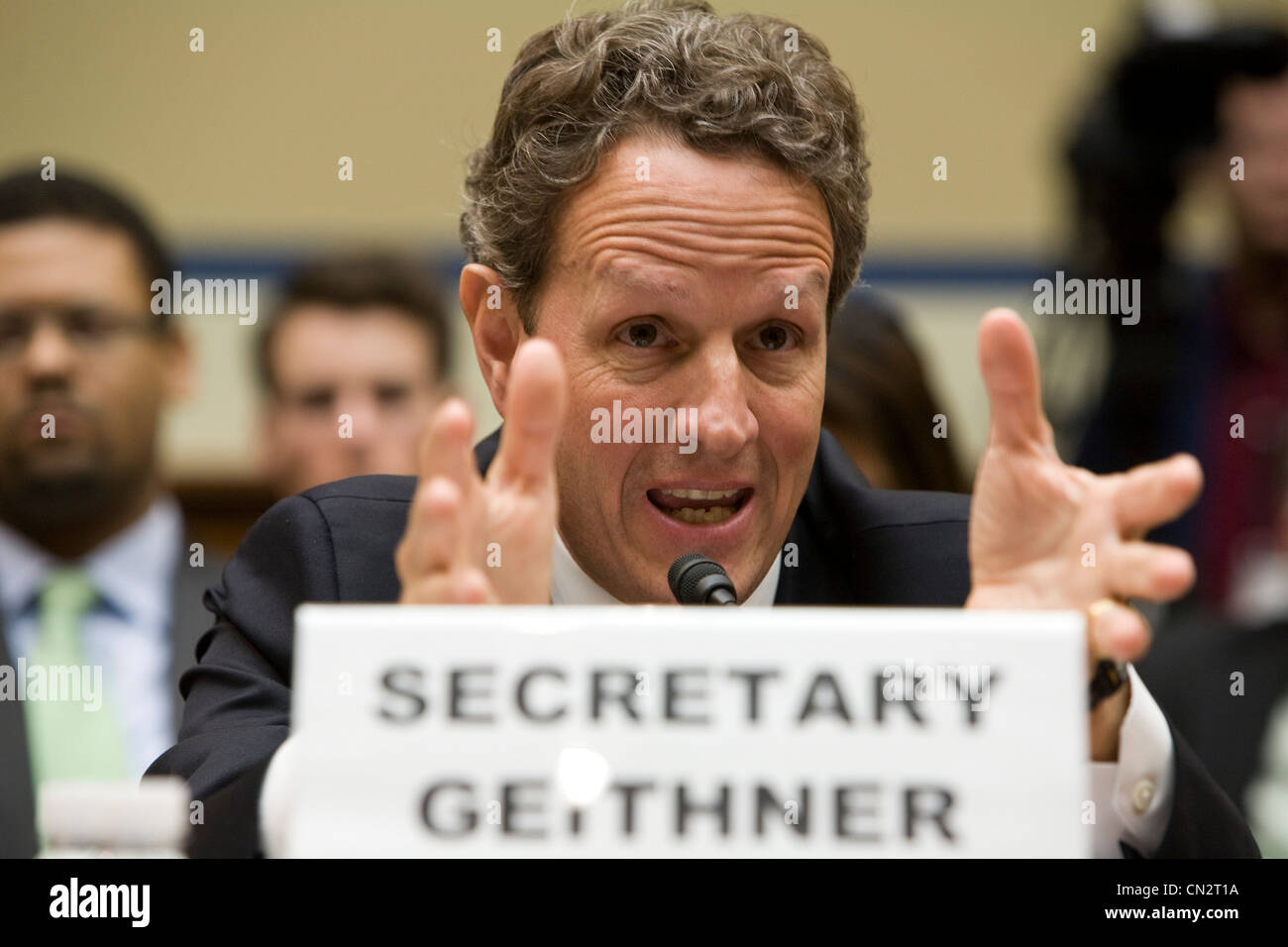 Finanzminister Timothy Geithner. Stockfoto