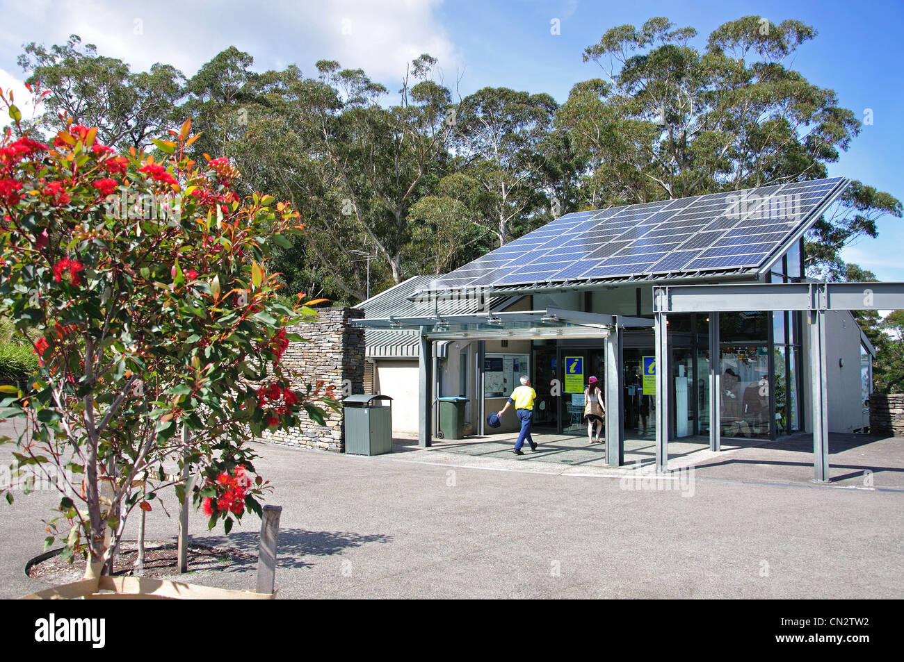 Touristeninformation am Echo Point Lookout, Blue Mountains, New South Wales, Australien Stockfoto