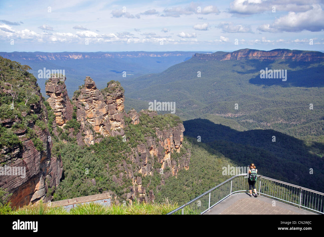 "Drei Schwestern" von Echo Point Lookout, Jamison Valley, Blue Mountains, New South Wales, Australien Stockfoto