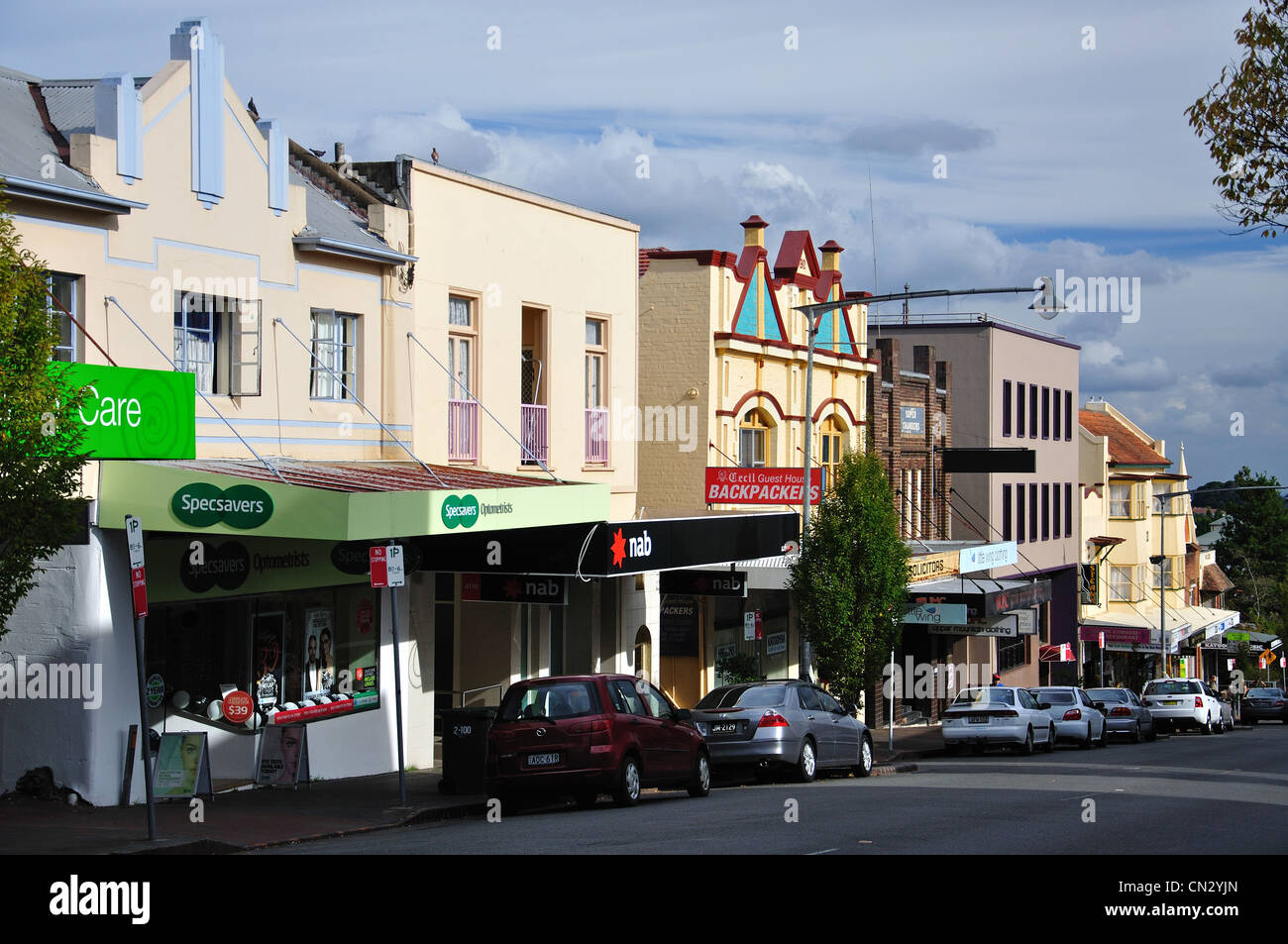 Katoomba Street, Katoomba (die Stadt der Blue Mountains), New-South.Wales, Australien Stockfoto