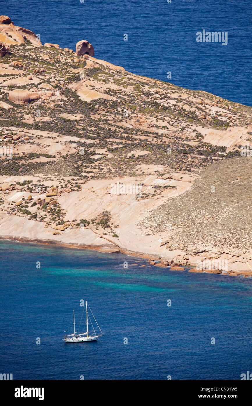 Yacht auf Pearson Insel verankert. Eyre-Halbinsel South Australia Stockfoto