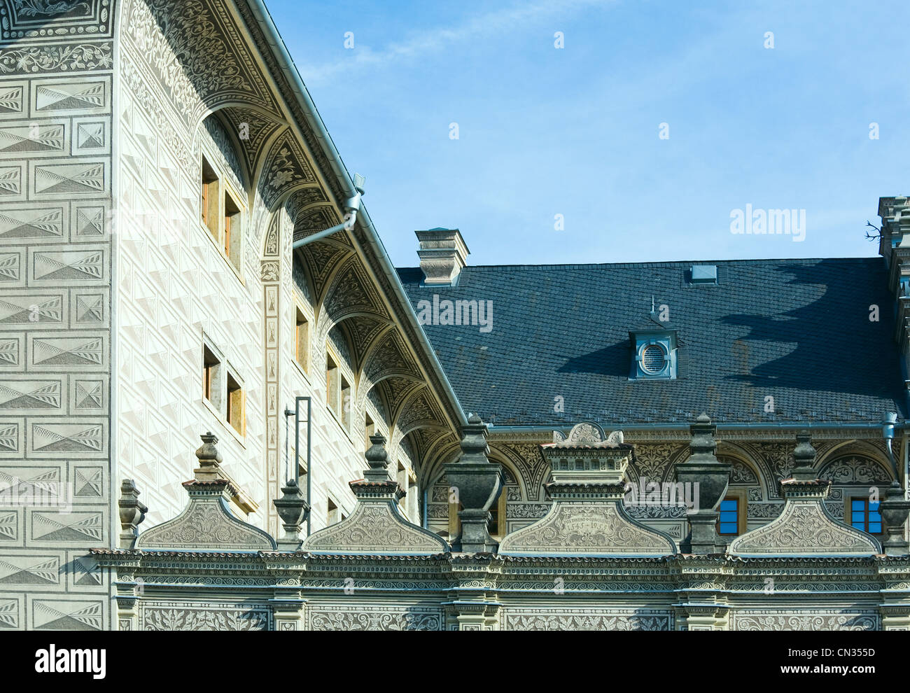 Schwarzenberg-Palais, Fragment, Prag, Tschechische Republik Stockfoto