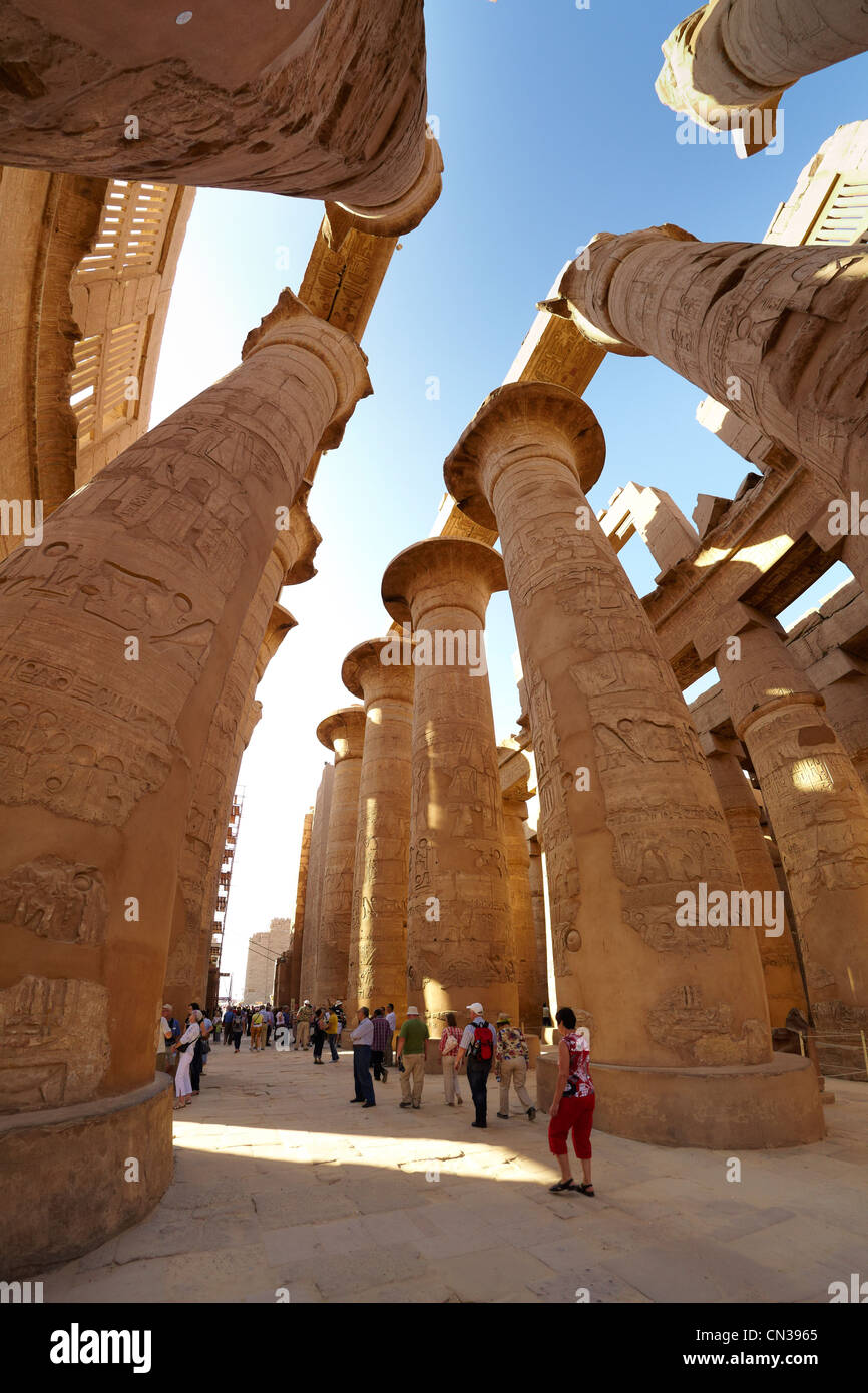 Ägypten - Säulenhalle im Karnak-Tempel, Karnak Stockfoto