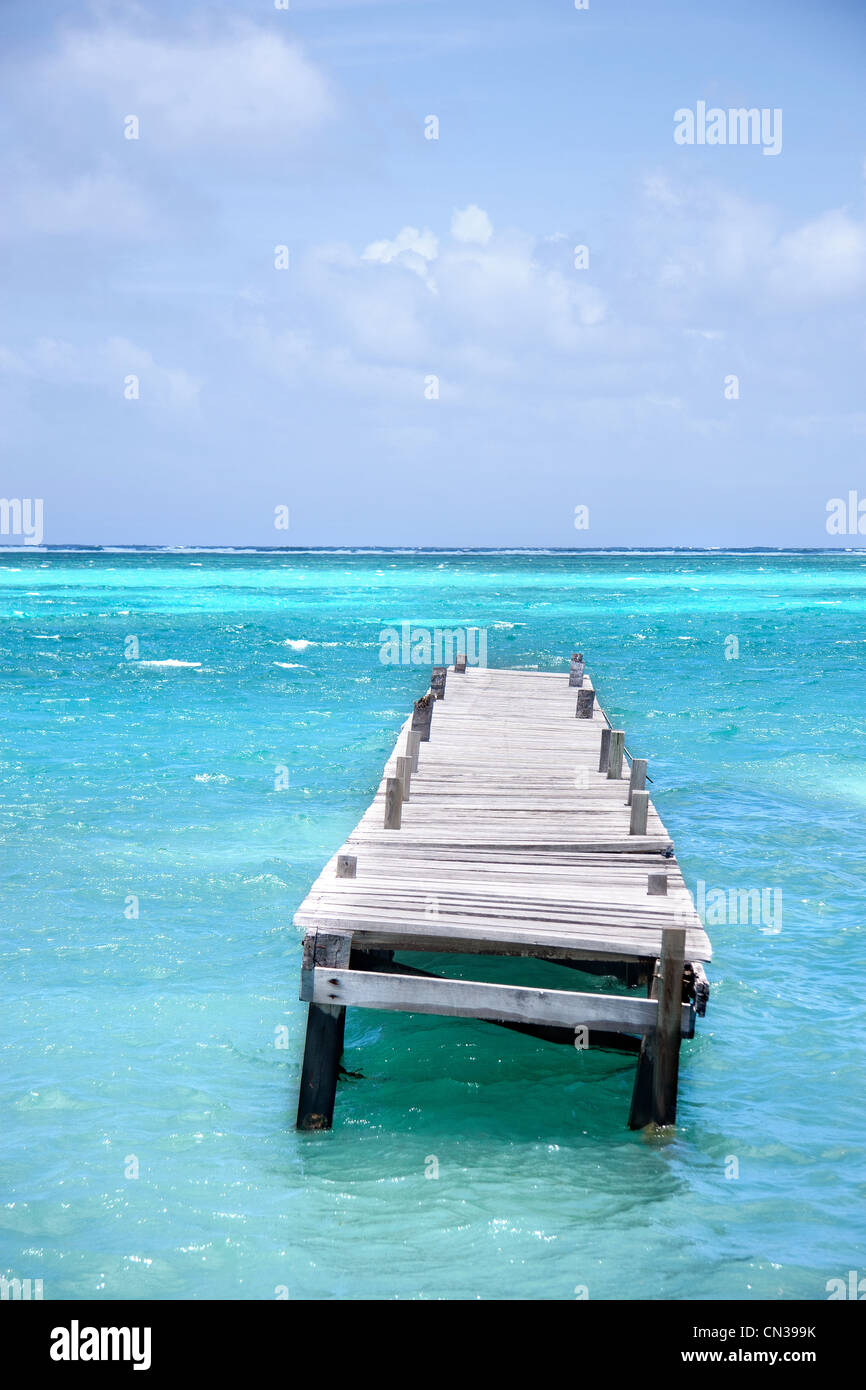 Steg, Ambergris Caye, Belize Stockfoto