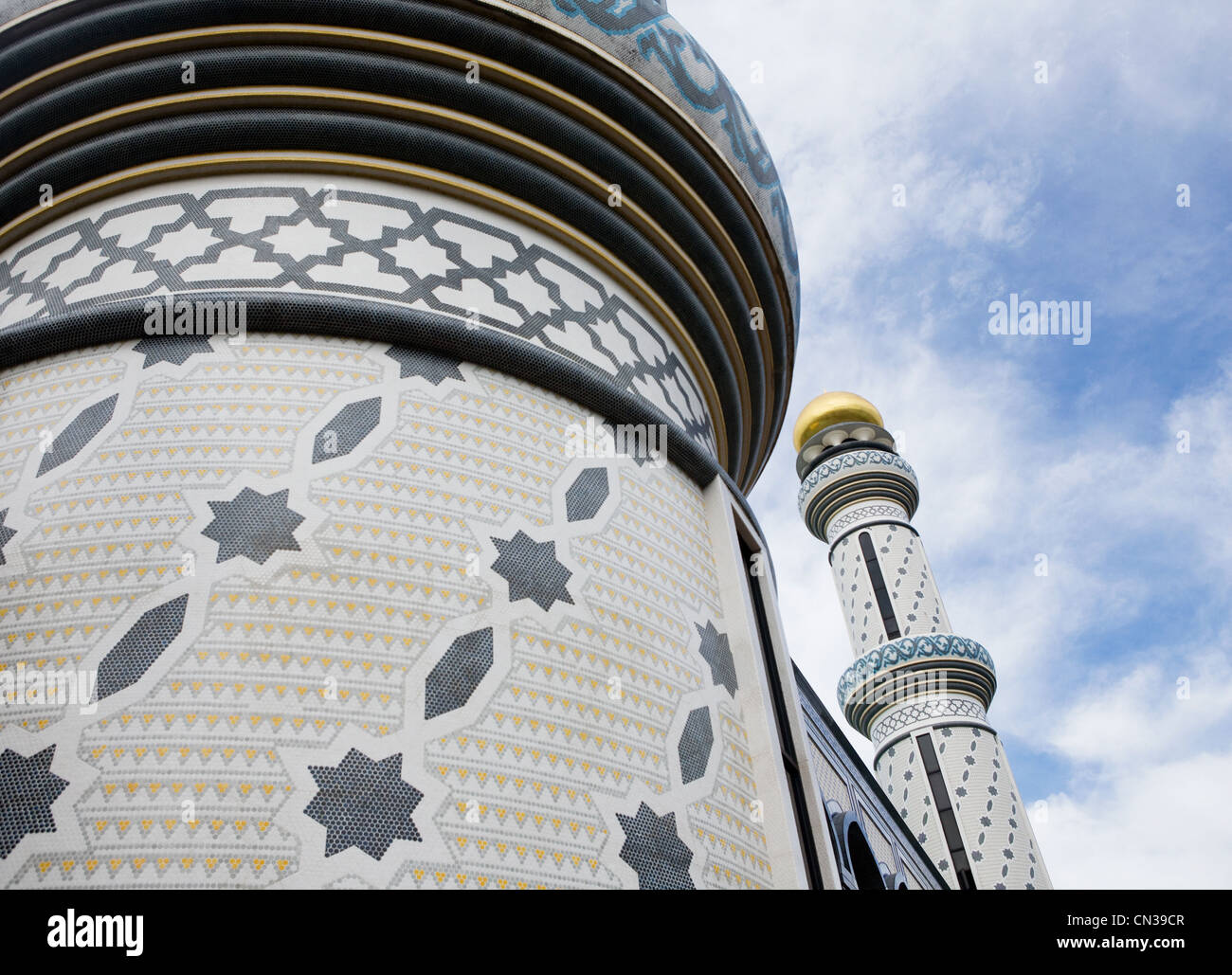 Zwei Minarette, Jame' asr Hassanal Bolkiah Moschee, Bandar Seri Bagawan, Brunei Stockfoto