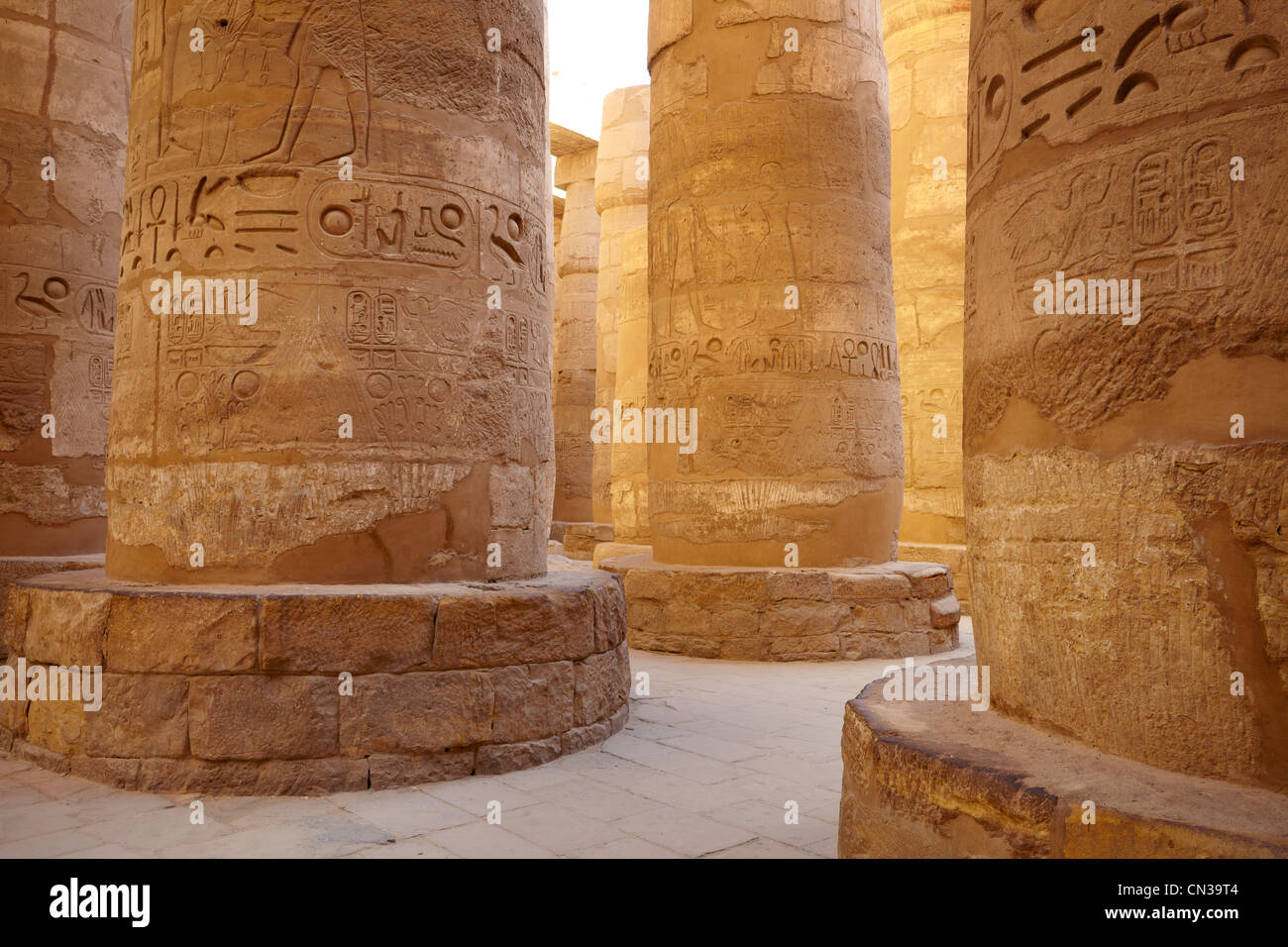 Karnak-Tempel (Säulenhalle), Karnak, Ägypten Stockfoto