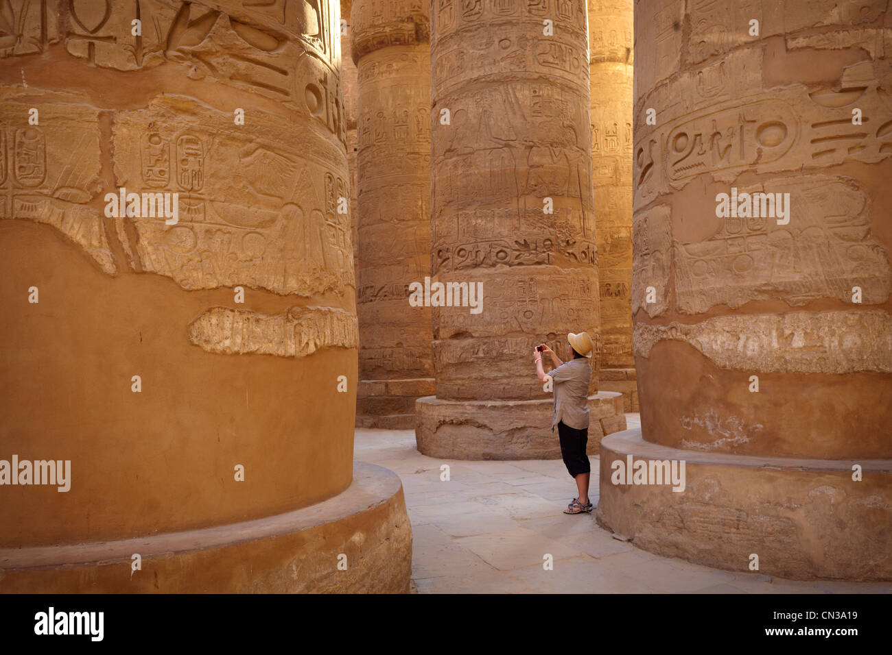 Karnak-Tempel (Säulenhalle), Karnak, Ägypten Stockfoto