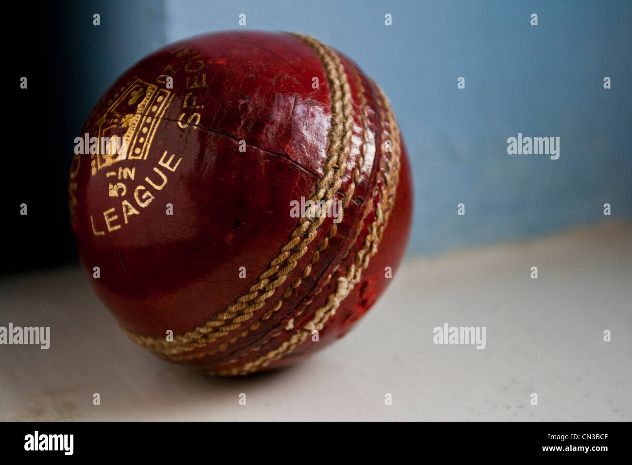 Cricketball Stockfoto