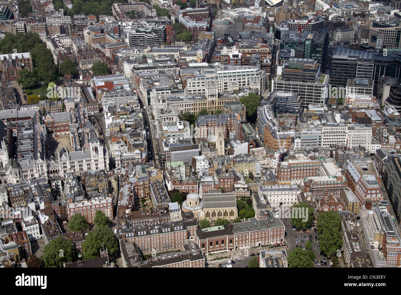 Luftaufnahme von Holburn, London WC2 Stockfoto