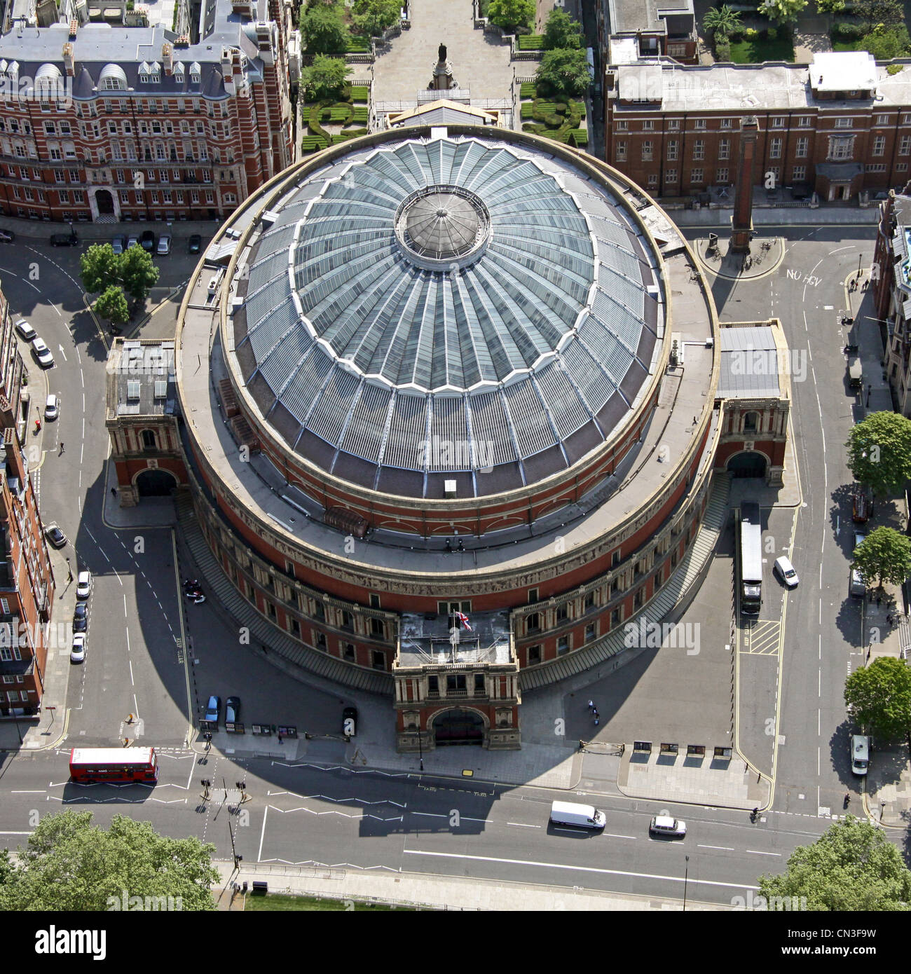 Luftaufnahme der Royal Albert Hall, Knightsbridge, London SW7 Stockfoto