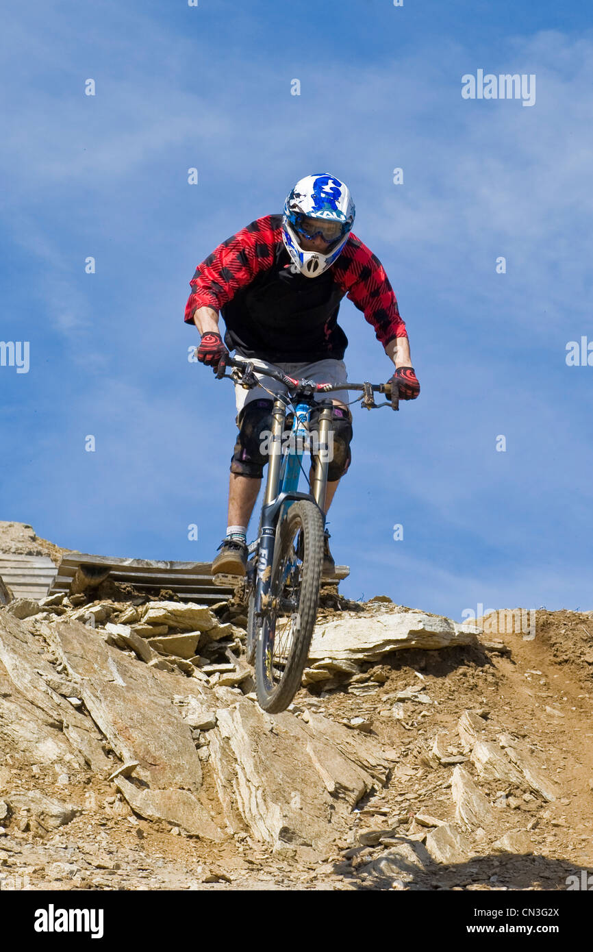Abfahrt, Monte Tamaro, Kanton Tessin, Schweiz Stockfoto