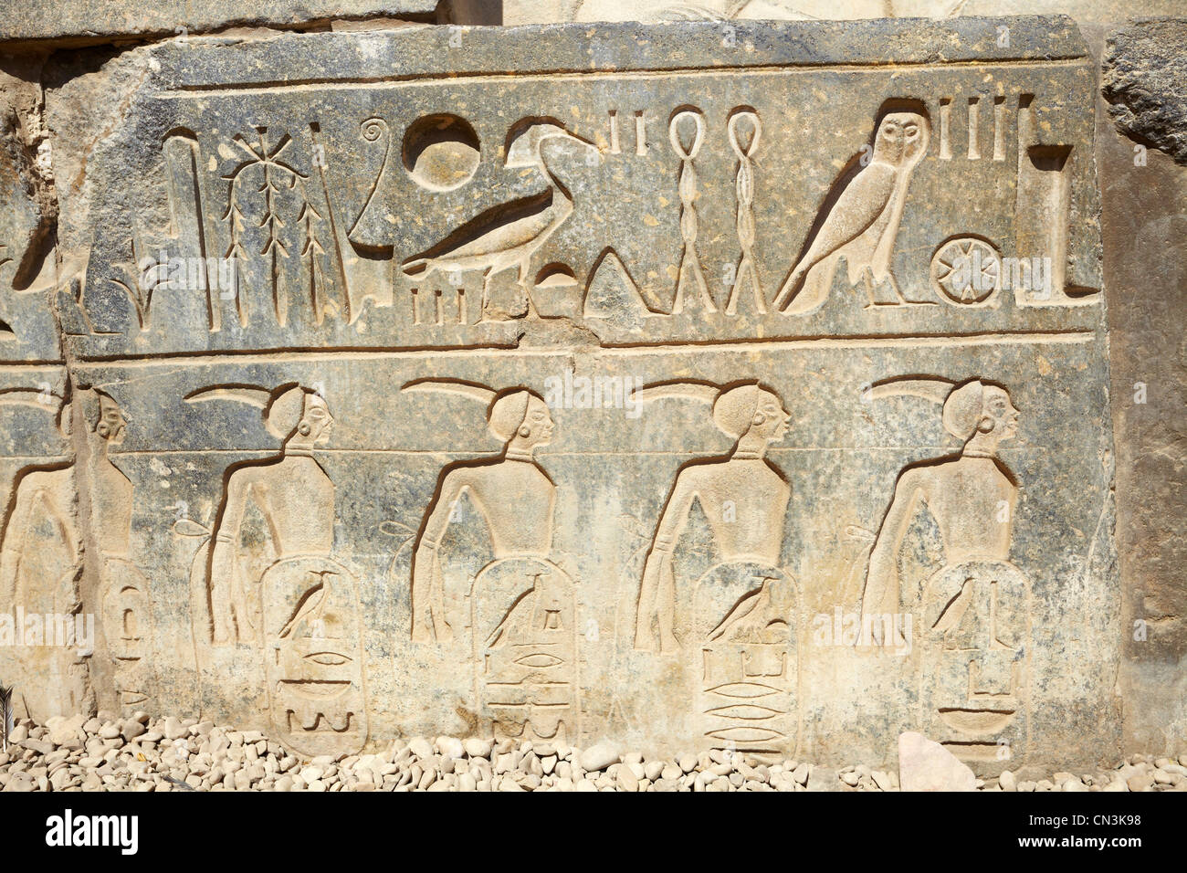 Relief an der Wand der Luxor-Tempel, Luxor, Ägypten Stockfoto