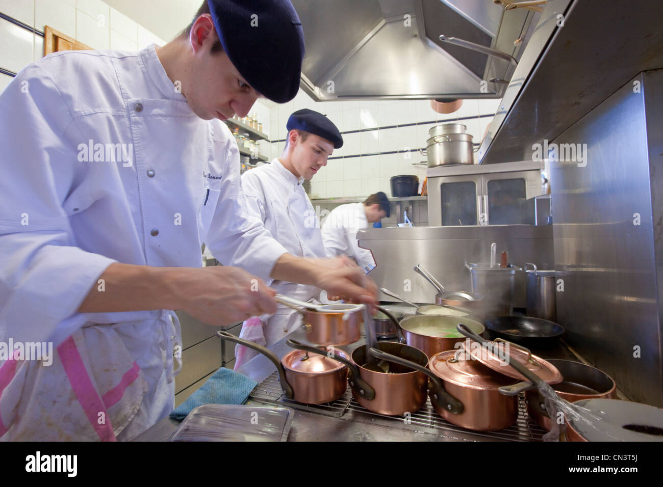 Frankreich, Savoyen, St Martin de Belleville, Ortsteil St Marcel, Restaurant bar La Bouitte zwei Sterne im Guide Michelin, Stockfoto