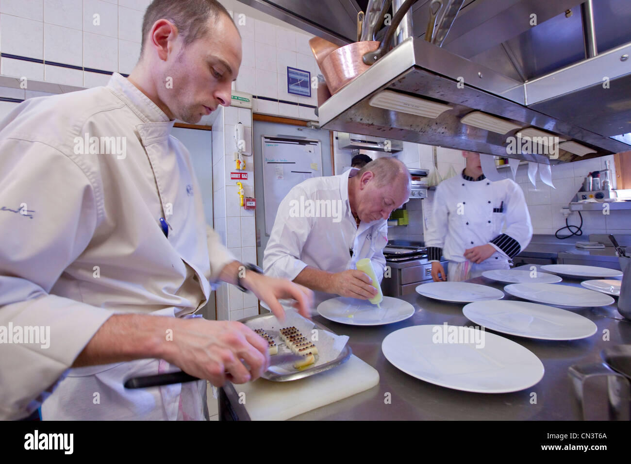 Frankreich, Savoyen, St Martin de Belleville, Ortsteil St Marcel, Restaurant bar La Bouitte zwei Sterne im Guide Michelin, die Stockfoto