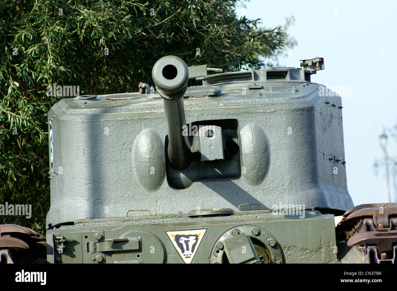 CHURCHILL MK VII KROKODIL FLAME THROWER GESCHÜTZTURM. Stockfoto