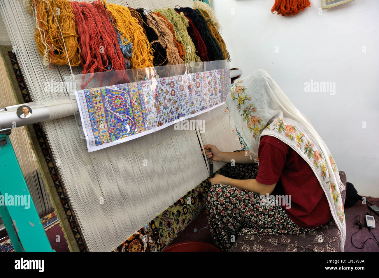 Türkei, Zentral-Anatolien, Kappadokien, Tal von Göreme, Avanos, Teppich-Fabrik und Geschäft Stockfoto