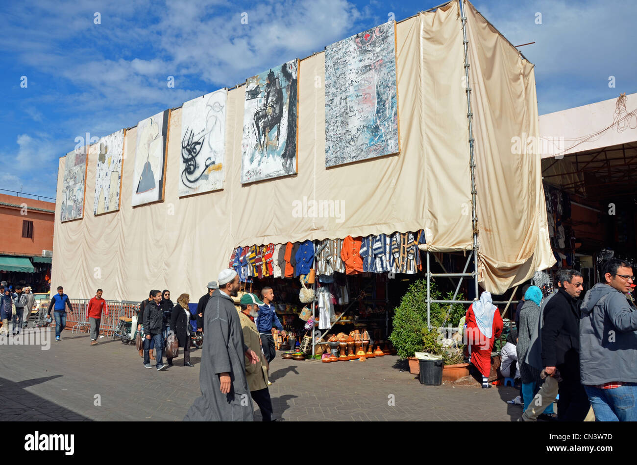 Argana Restaurant Bombardierung, Marrakesch, das nahm Ort 2011 Stockfoto