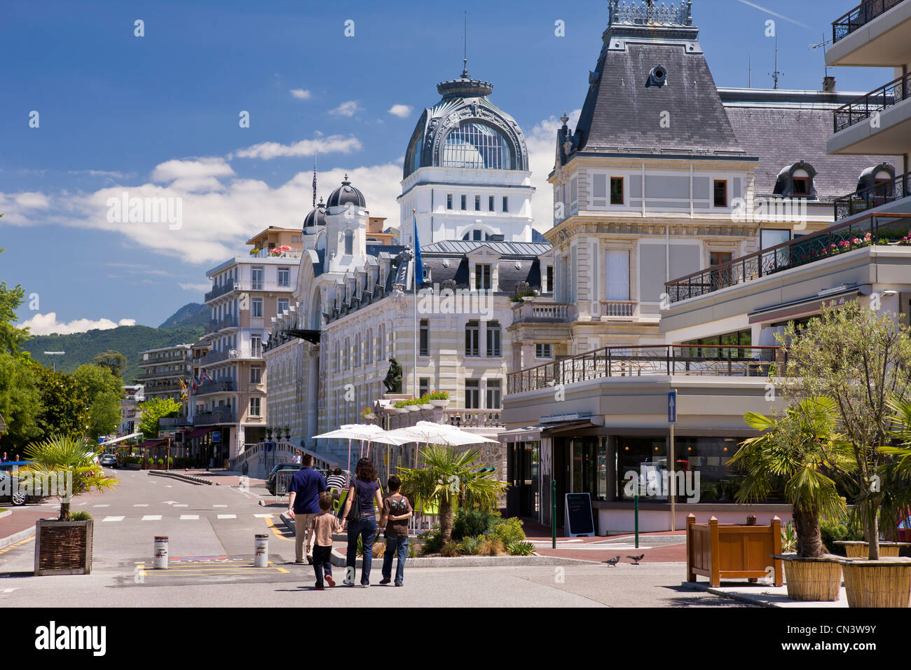 Frankreich, Haute Savoie, Chablais, Evian-Les-Bains, der City Hall und Le Palais Lumiere, Konferenzsaal befindet sich in der Fordans, Stockfoto