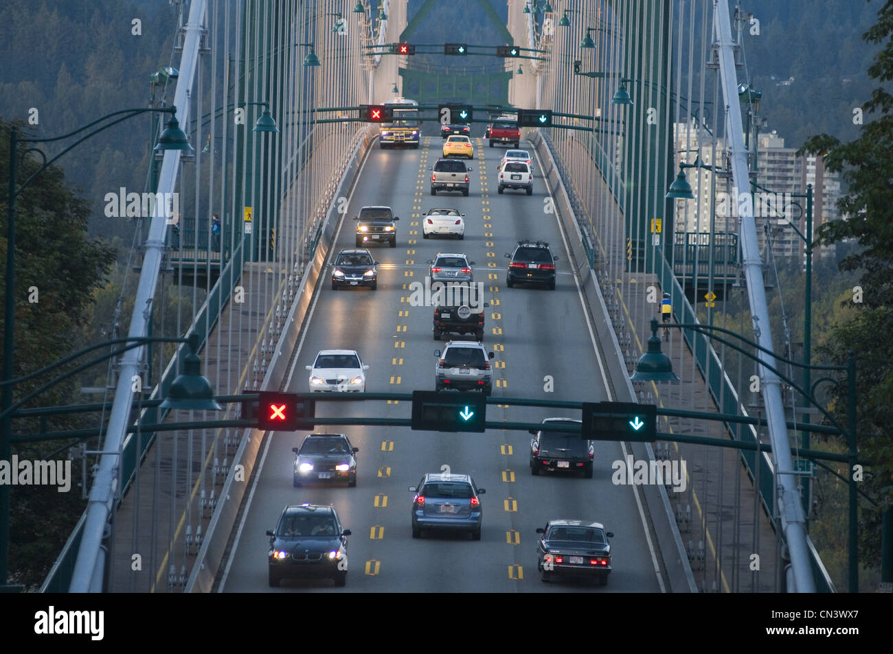 Kanada, British Columbia, Vancouver, Lion Gate Bridge vom Stanley Park Stockfoto