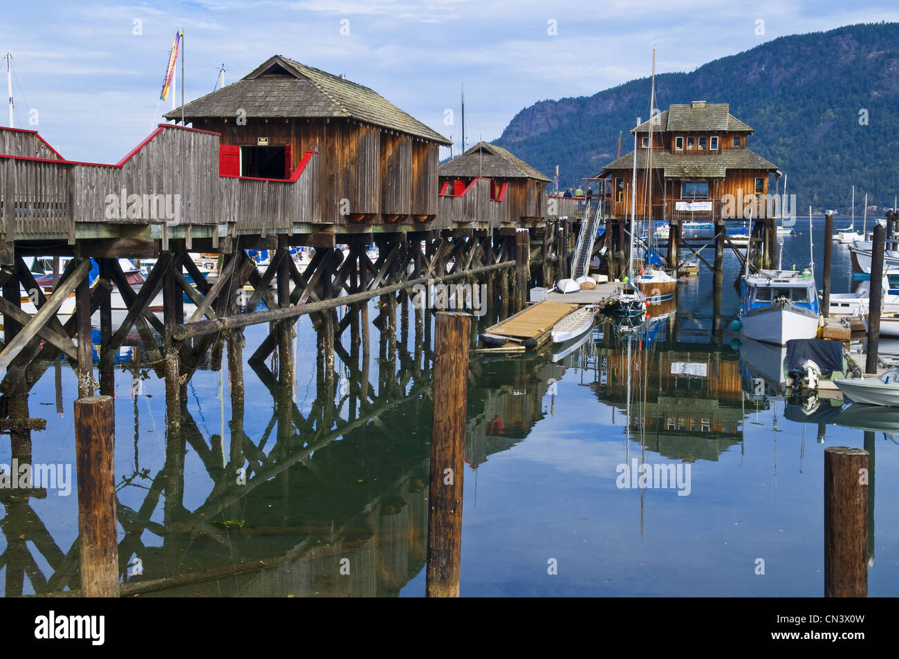 Kanada, British Columbia, Vancouver Island, Cowichan Bay, berühmte Dorf Süd est Seite Insel Stockfoto