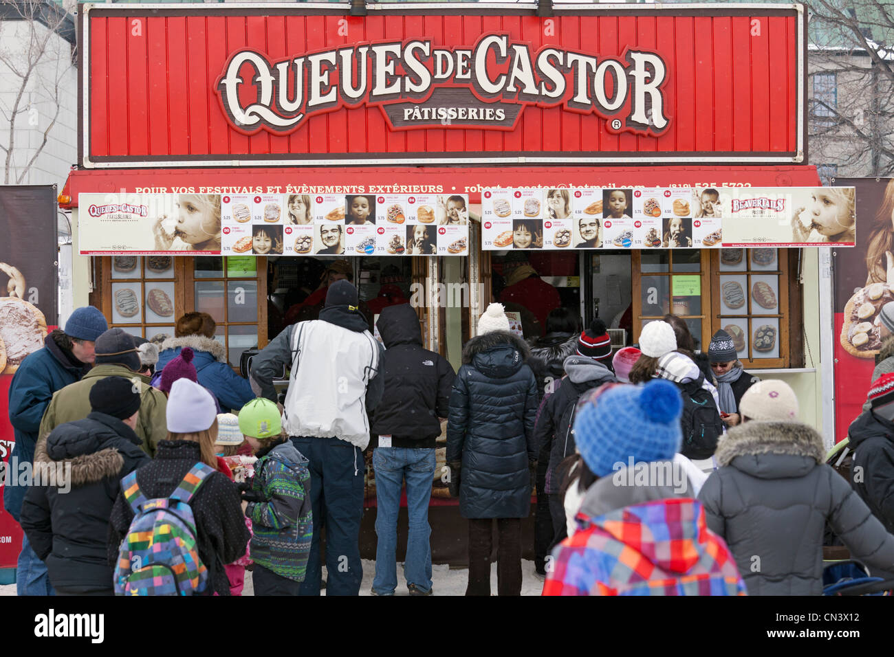 Kanada, Québec, Québec, Karneval, Open-Air-Shop Süßwaren BeaverTails Stockfoto