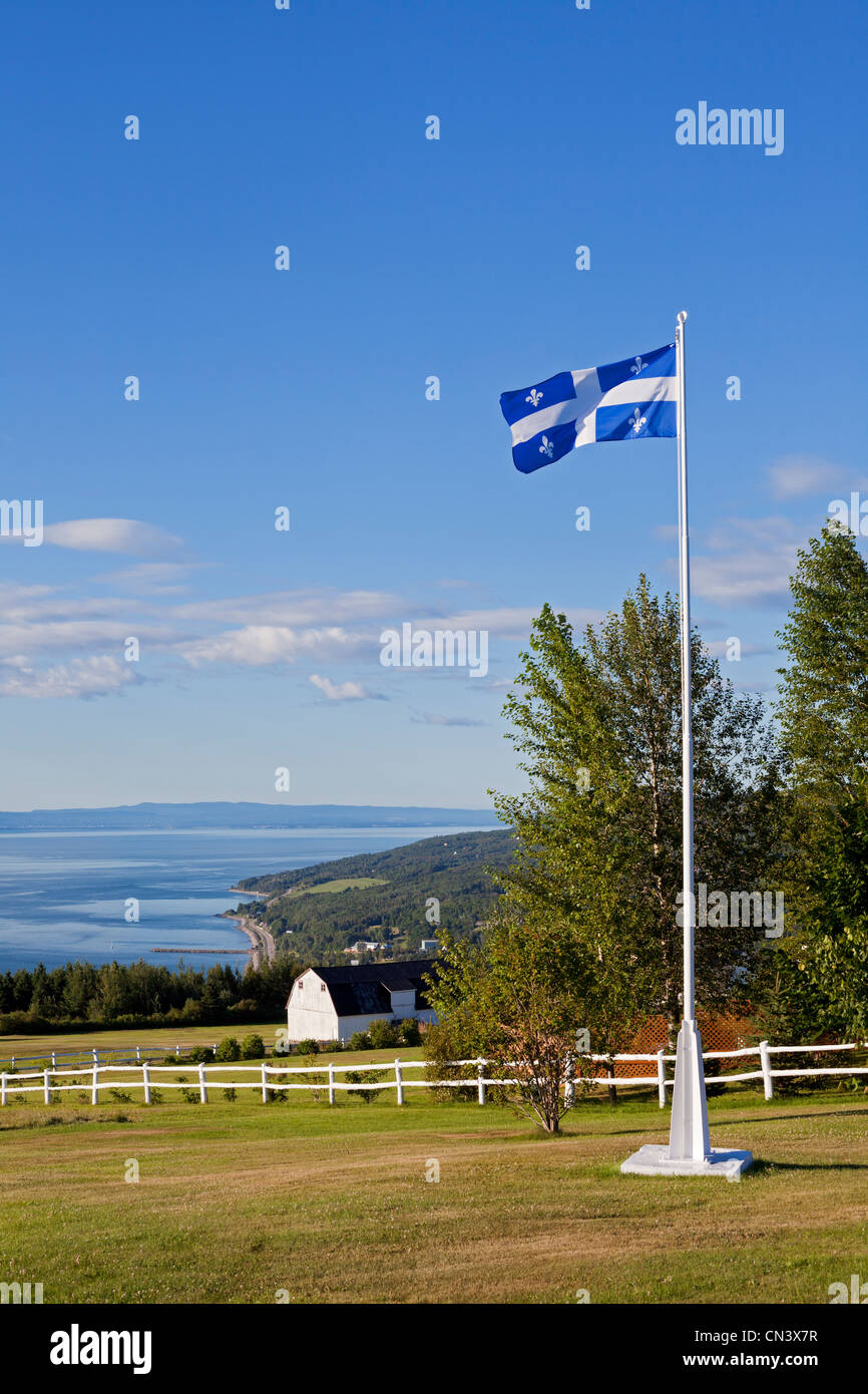 Kanada, Quebec Provinz, Region Charlevoix, St.-Lorenz-Strom Raod, St Irenee und herrlicher Aussicht, traditioneller Bauernhof und Stockfoto