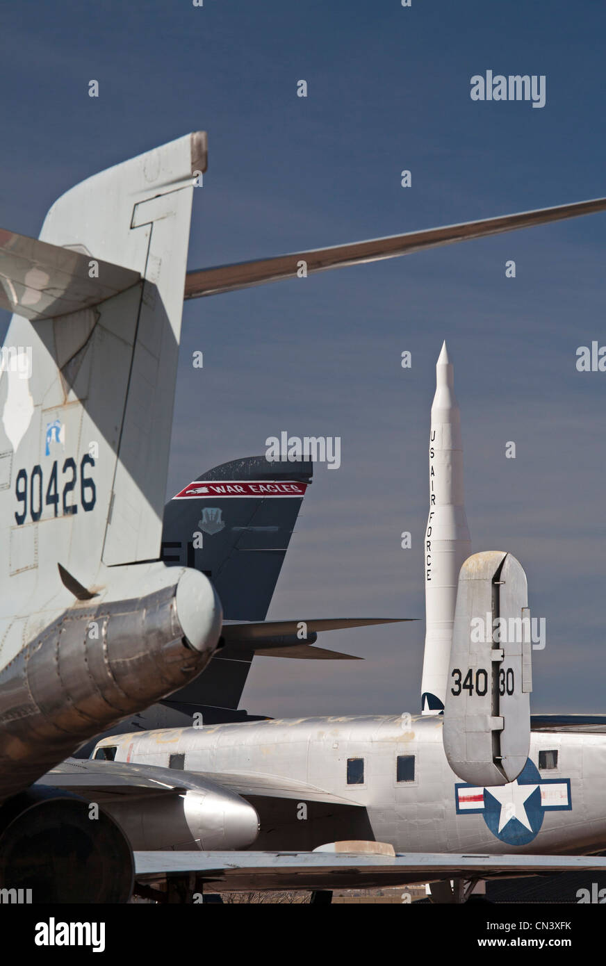 Rapid City, South Dakota - The South Dakota Air and Space Museum, angrenzend an Ellsworth Air Force Base. Stockfoto