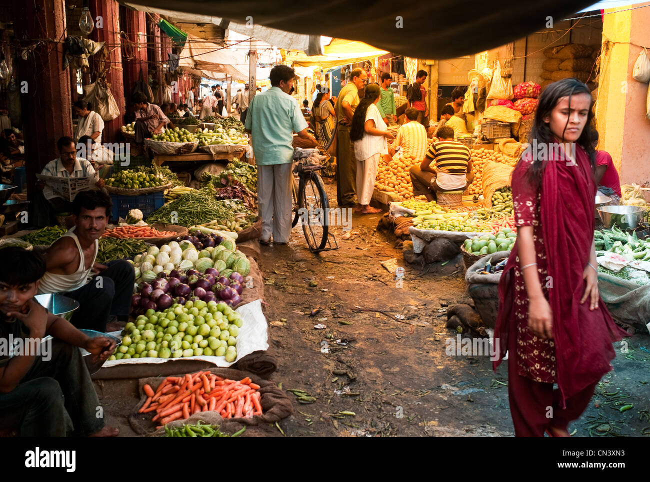 Ein lebhafter Markt in Indien Stockfoto