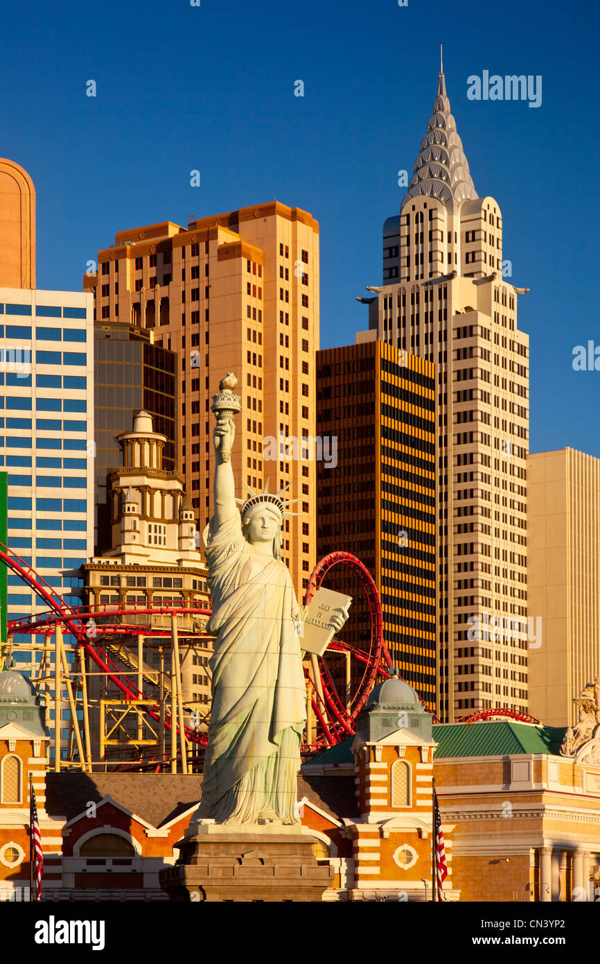 Am frühen Morgen an der New York Hotel and Casino, Las Vegas, Nevada, USA Stockfoto