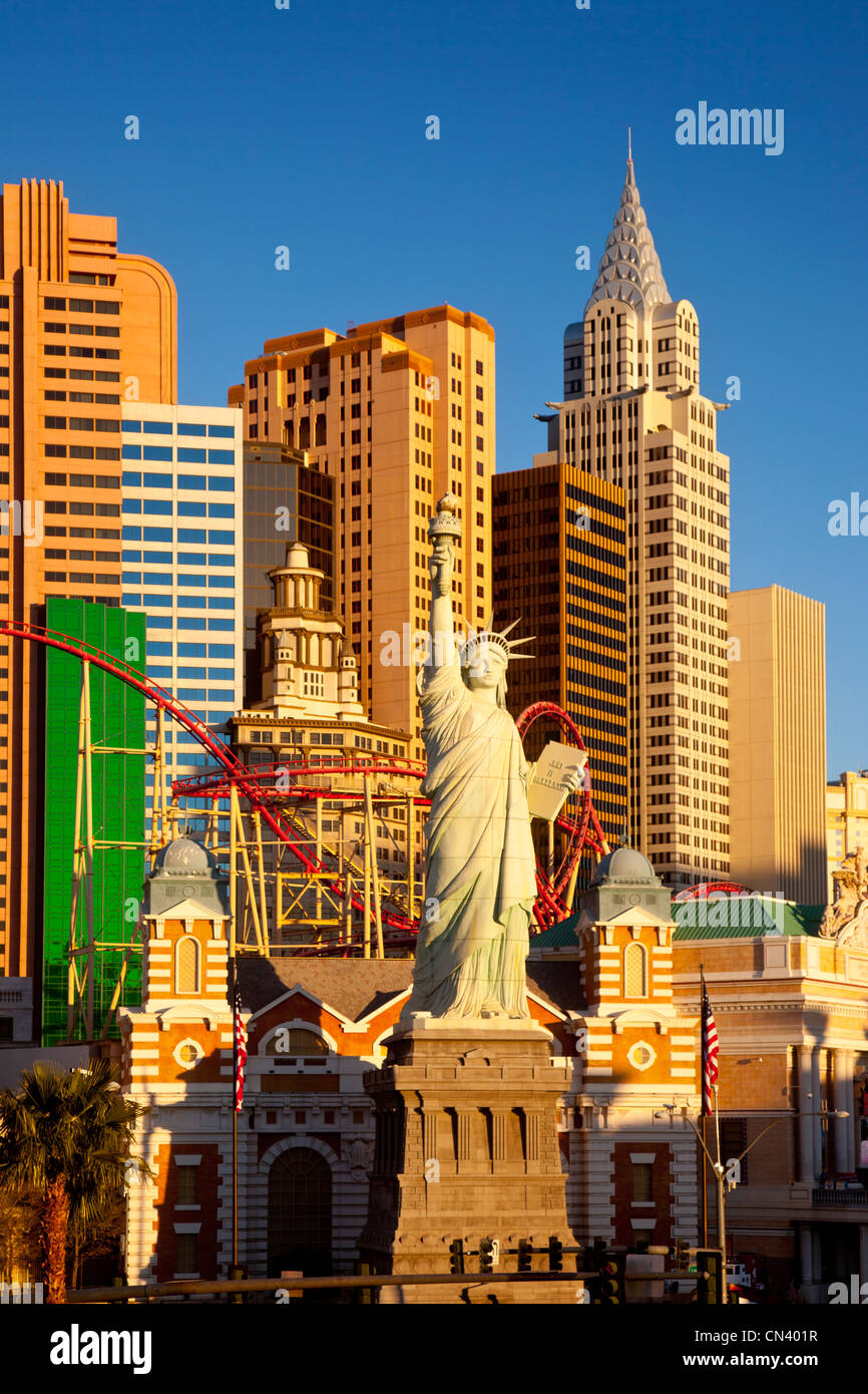 Am frühen Morgen an der New York Hotel and Casino, Las Vegas, Nevada, USA Stockfoto