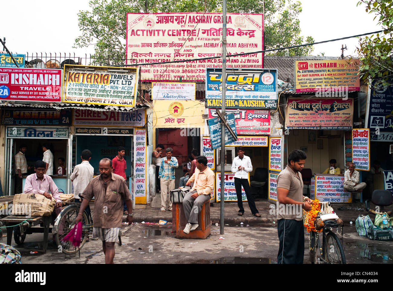 Seitenstraße in Dehli, Indien Stockfoto