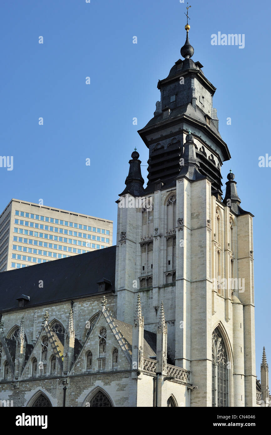 Die Kapellekerk / Église De La Chapelle, römisch-katholische Kirche befindet sich in der Marolles / Marollen Bezirk von Brüssel, Belgien Stockfoto