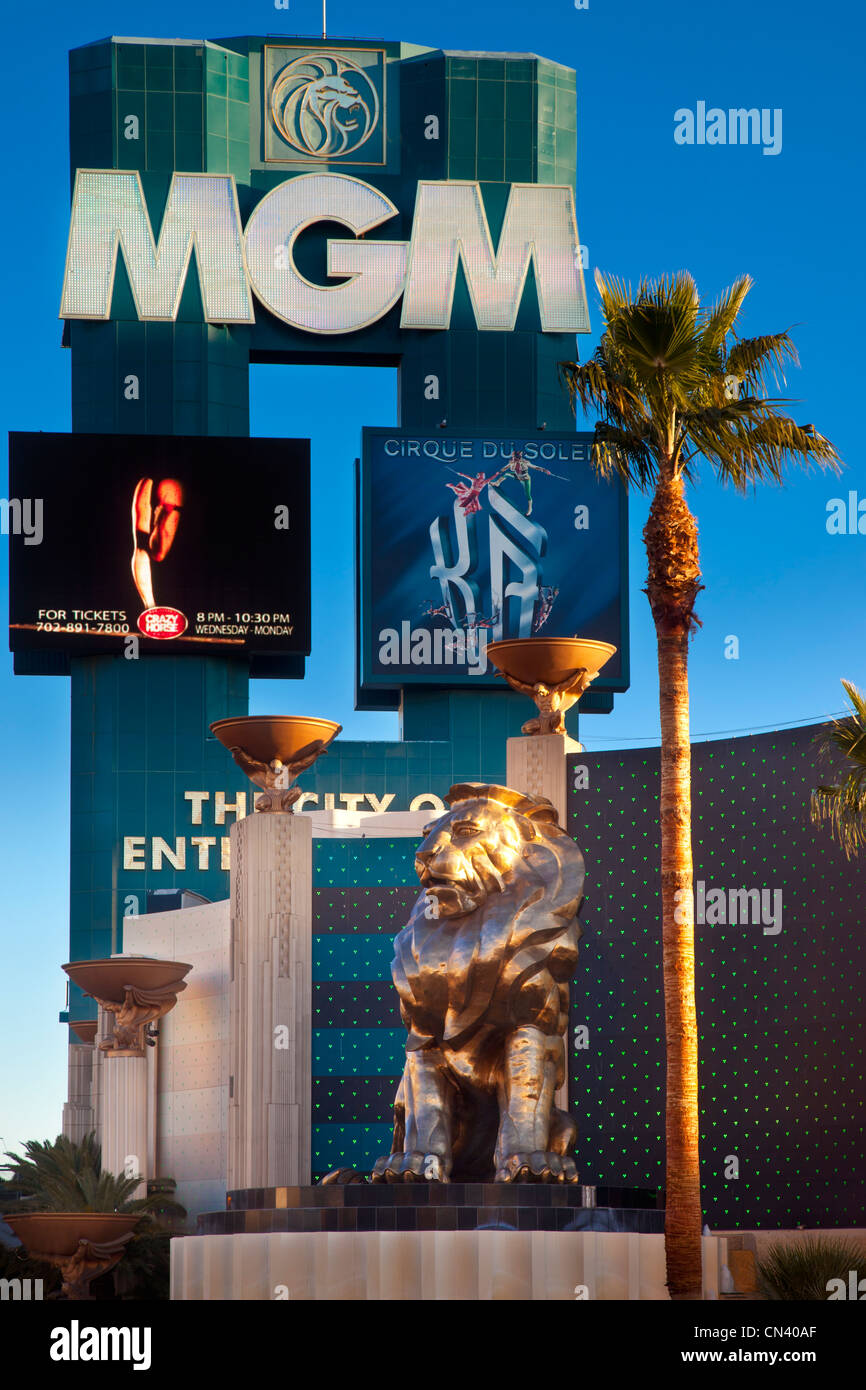 Am frühen Morgen des MGM Grand Hotel and Casino, Las Vegas, Nevada, USA Stockfoto