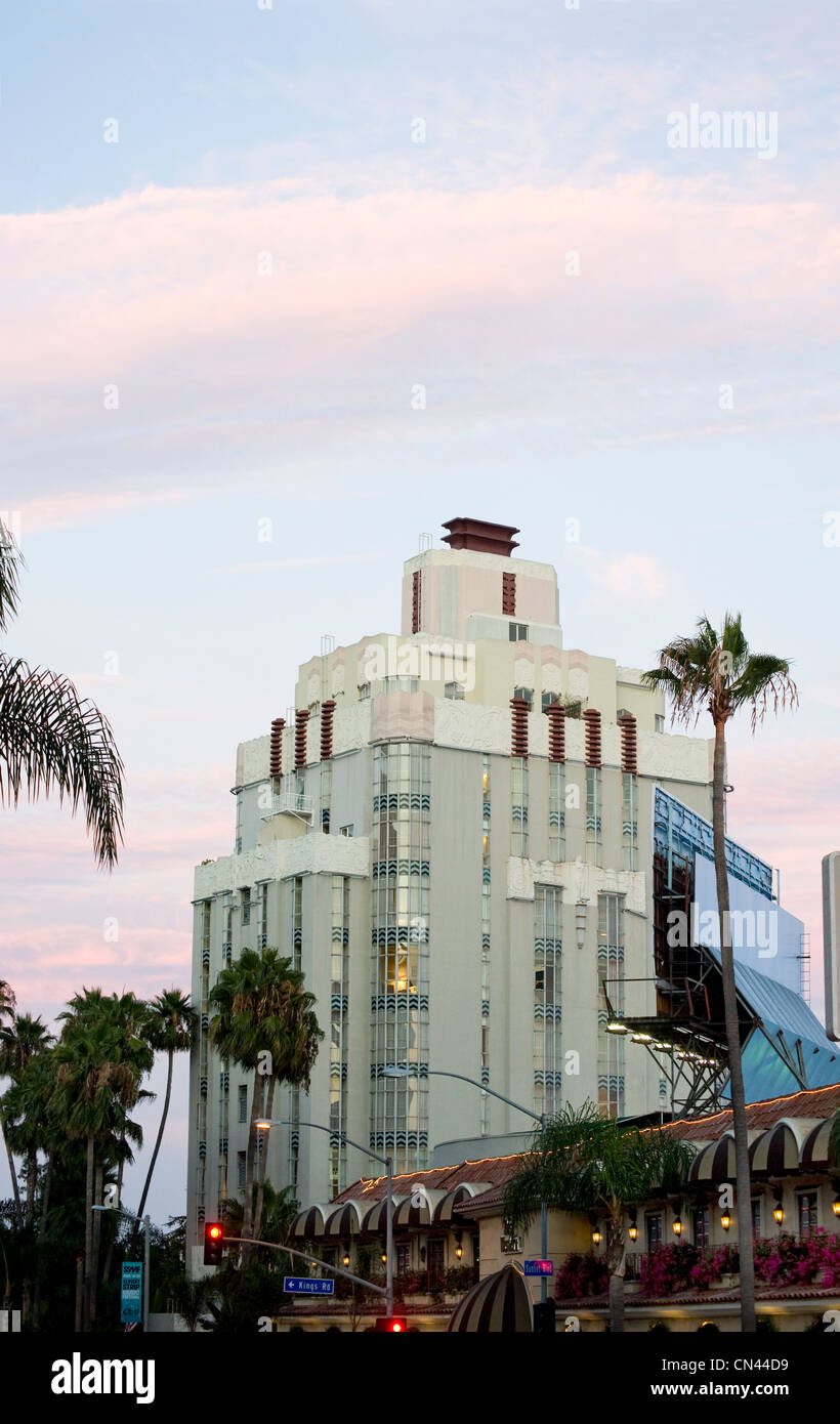 Das Art-déco-Sunset Tower Hotel auf dem Sunset Strip in Los Angeles, CA Stockfoto