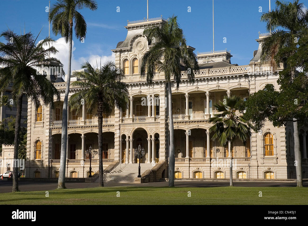 Elk284-1140 Hawaii, Oahu, Honolulu, Iolani Palace, 1882, Residenz des hawaiischen Königshauses, jetzt ein Museum Stockfoto