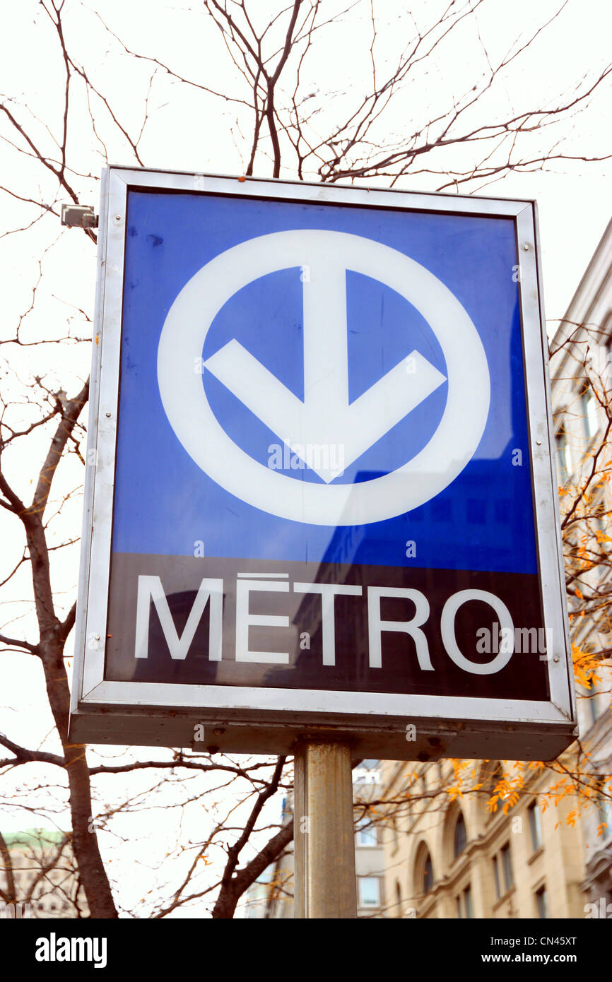 Montreal-U-Bahn-Zeichen Stockfoto