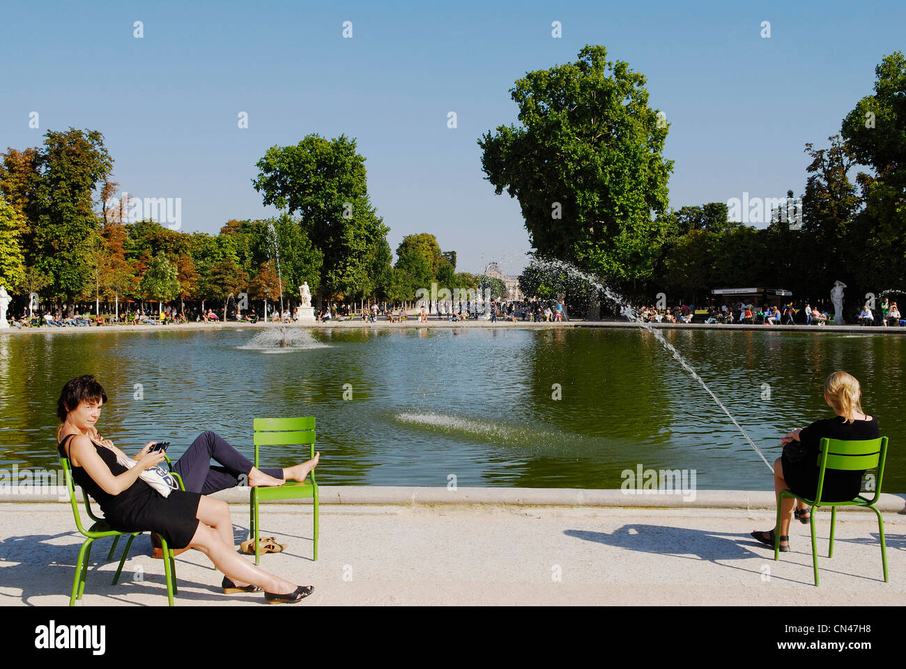Frankreich, Paris, Zierteich im Jardin des Tuileries Stockfoto
