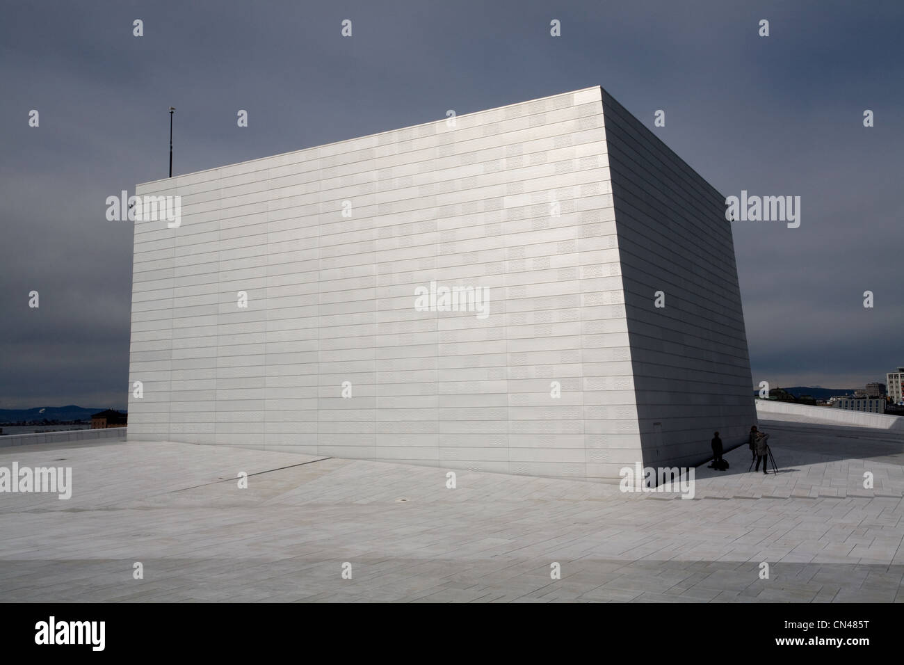 Norwegen, Oslo, metallische Struktur befindet sich auf dem Dach des neuen Opernhauses von Snøhetta Architekten Stockfoto