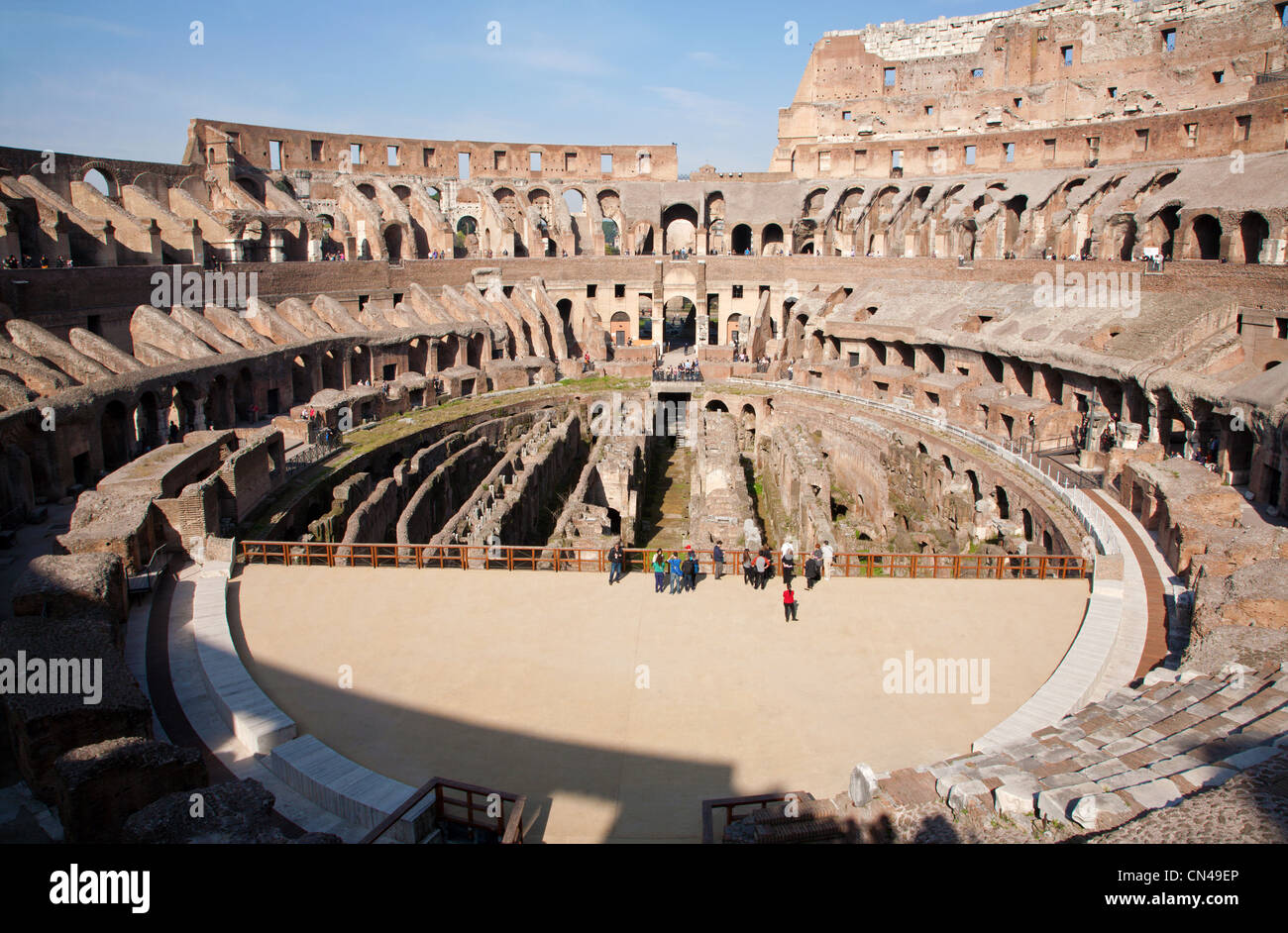 Rom - Kolosseum Interieur Stockfoto